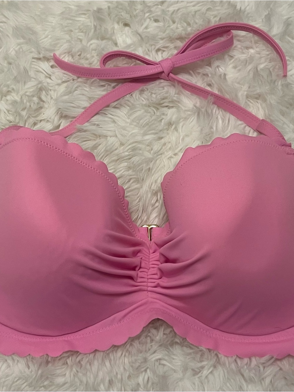 Victoria's Secret Pink Scallop Halter Bikini Top